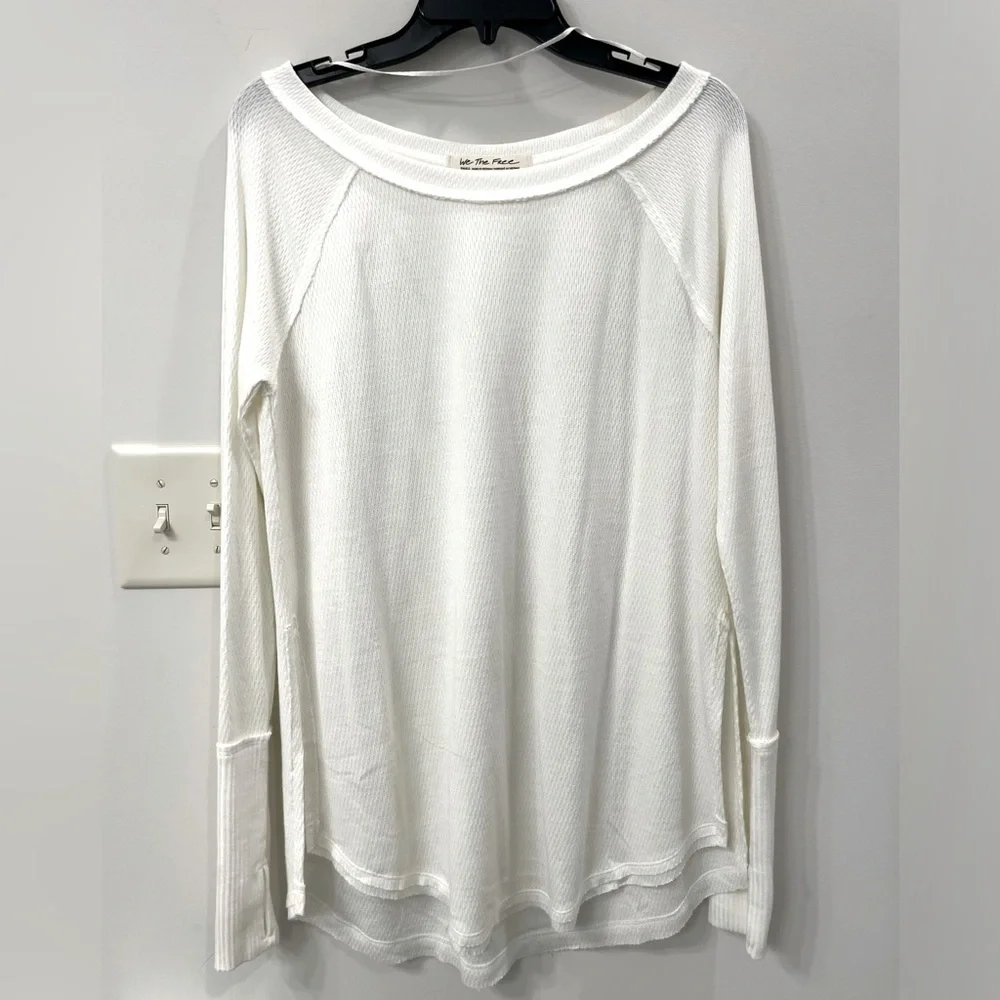 Free People We The Free Snowy Thermal 6pm Long Sleeve Tunic Size Small - Picture 6 of 8